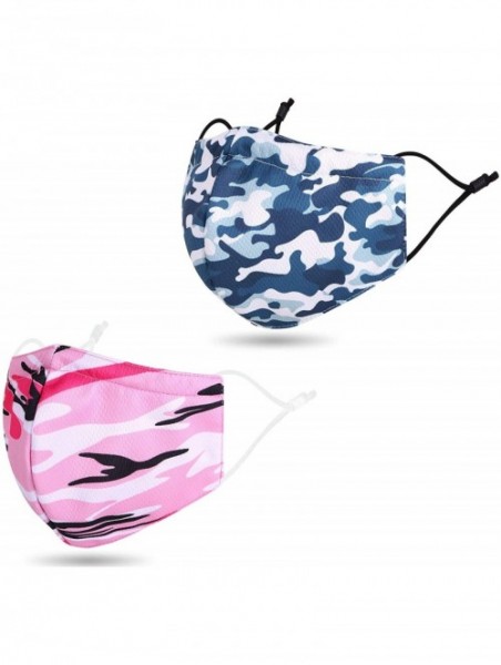 Balaclavas Reusable Washable Sports Dust Cover Bandana - A_2 Pack_camo Pink/Blue - CT199XTEUEZ $15.93