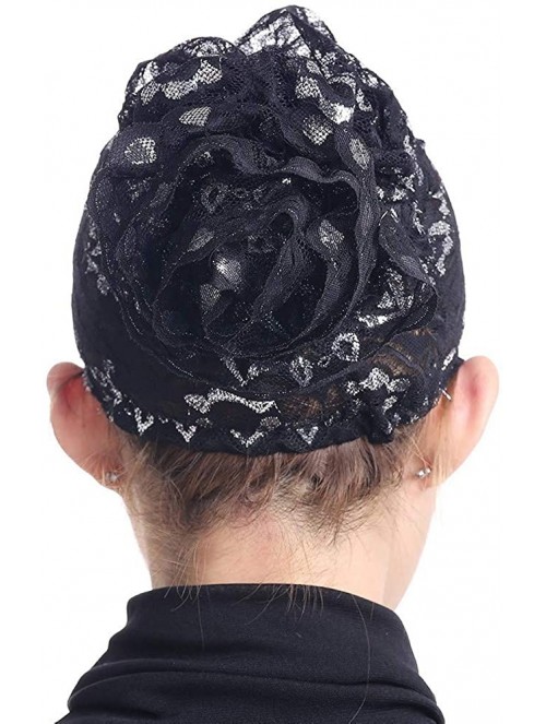 Skullies & Beanies Translucent Lightweight Bonnet Women Muslim Stretch - Black - C018KIN54US $9.94