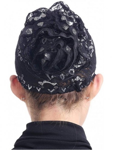 Skullies & Beanies Translucent Lightweight Bonnet Women Muslim Stretch - Black - C018KIN54US $9.94