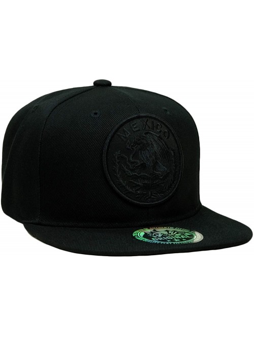 Baseball Caps Mexico Eagle Embroidery Snapback Hat Adjustable Mexico Flag Baseball Cap - Black - C118SC5S3U5 $18.52