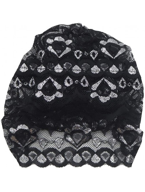 Skullies & Beanies Translucent Lightweight Bonnet Women Muslim Stretch - Black - C018KIN54US $9.94