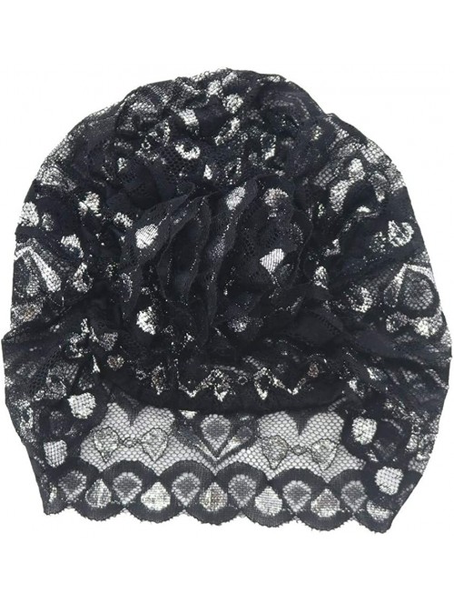 Skullies & Beanies Translucent Lightweight Bonnet Women Muslim Stretch - Black - C018KIN54US $9.94