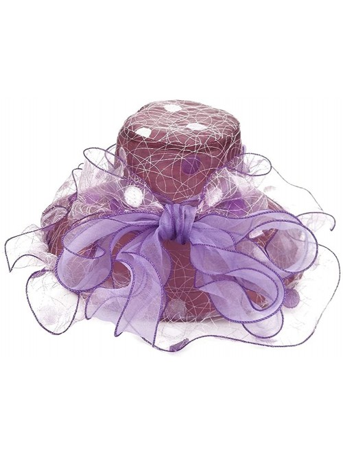 Sun Hats Womens Tea Party Church Derby Flower Organza Hat - 2-purple - C818OWLG4KG $10.51