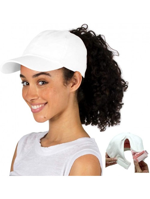 Baseball Caps Satin Lined Cap - Satin Lined Hat to Protect Hair from Breakage and Frizz - White - CP194AK0A2G $31.07