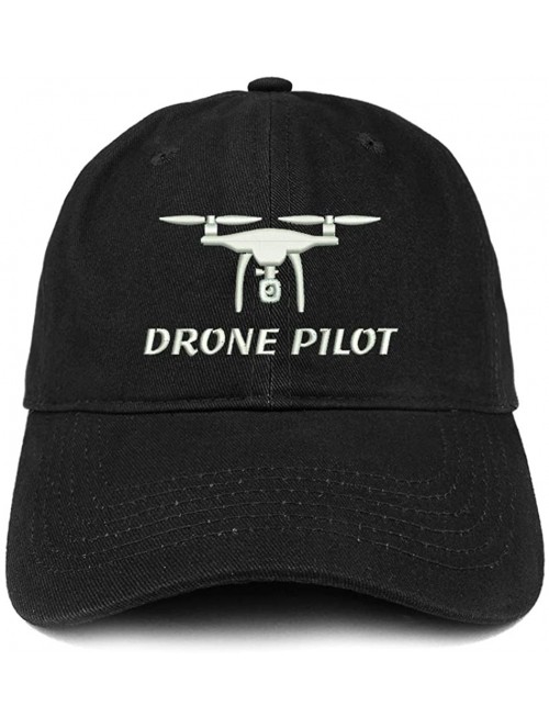Baseball Caps Drone Pilot Embroidered Soft Crown 100% Brushed Cotton Cap - Black - CC17YTZOTT6 $18.72