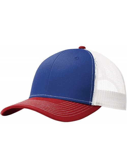Baseball Caps Mens Snapback Trucker Cap (C112) - Pat Bl/F Rd/Wh - CW18OWEUYDI $11.87