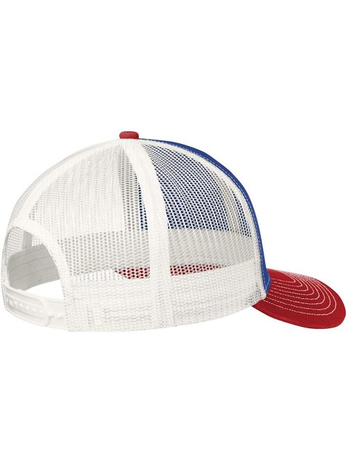 Baseball Caps Mens Snapback Trucker Cap (C112) - Pat Bl/F Rd/Wh - CW18OWEUYDI $11.87