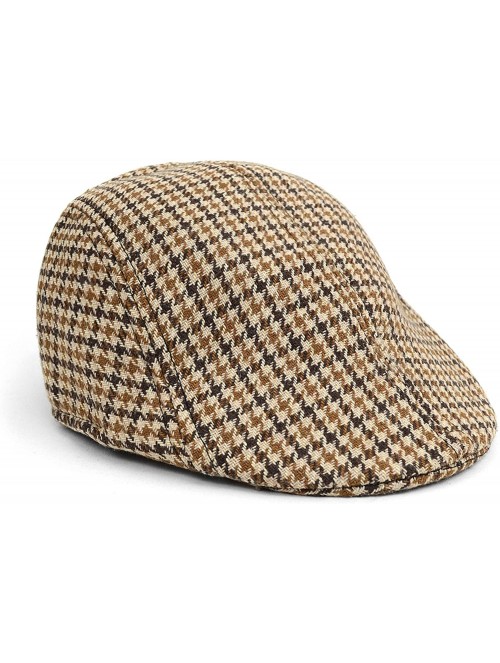 Newsboy Caps Men's Houndstooth Fall/Winter Ivy Cap - Brown - CP187743920 $10.34