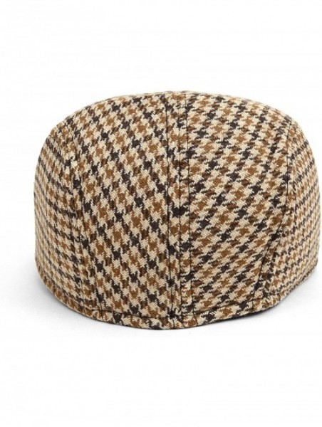 Newsboy Caps Men's Houndstooth Fall/Winter Ivy Cap - Brown - CP187743920 $10.34