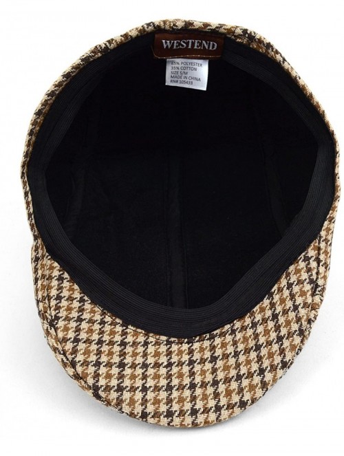 Newsboy Caps Men's Houndstooth Fall/Winter Ivy Cap - Brown - CP187743920 $10.34