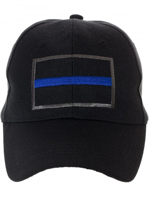 Baseball Caps Thin Blue Line Flag Police Law Enforcement Support Baseball Cap - CR1824UNX8Q $11.15