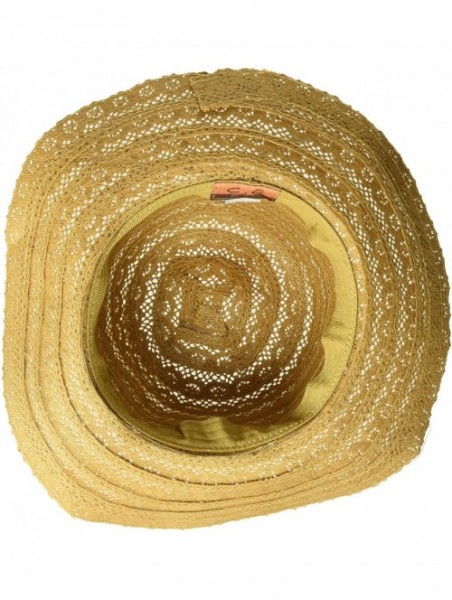 Sun Hats Open Knit Brown Braided Trim Vented Cotton Beach Sun Hat - Coffee - CX12G6LBGJ7 $15.44