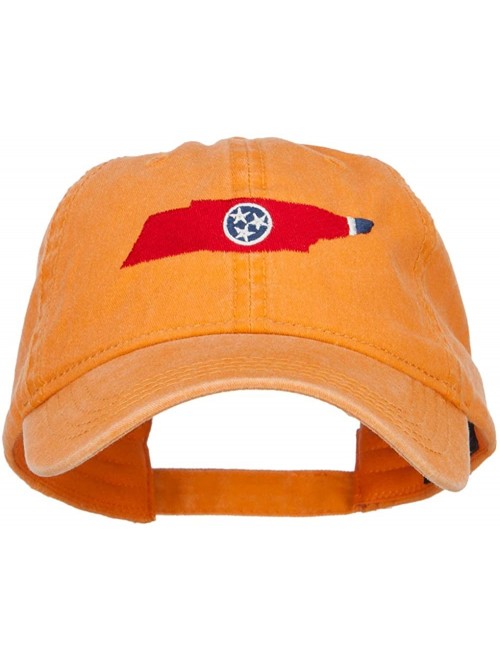 Baseball Caps Tennessee State Flag Map Embroidered Washed Cap - Orange - CM184305DDN $24.81