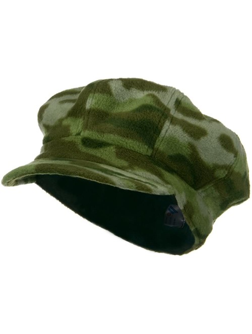 Newsboy Caps Camo Fleece Newsboy Hat - Green - C718GYZKH9G $25.38
