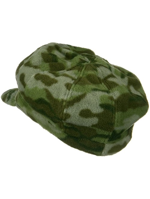 Newsboy Caps Camo Fleece Newsboy Hat - Green - C718GYZKH9G $25.38