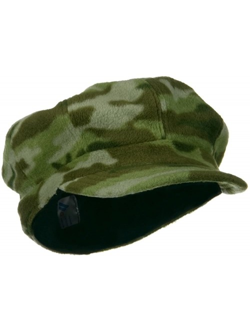 Newsboy Caps Camo Fleece Newsboy Hat - Green - C718GYZKH9G $25.38