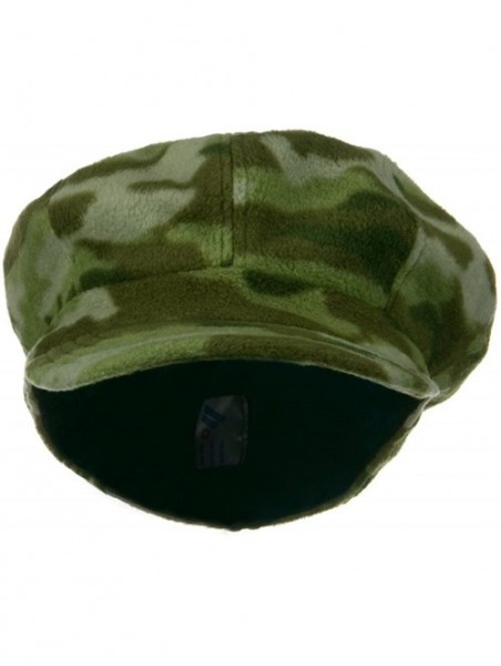 Newsboy Caps Camo Fleece Newsboy Hat - Green - C718GYZKH9G $25.38