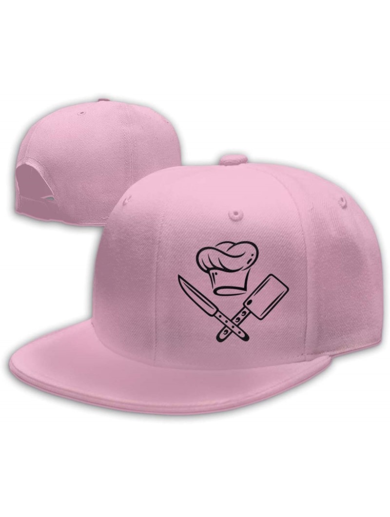 Baseball Caps Cooking Hat with Knives Snapback Flat Baseball Cap Unisex Adjustable - Pink - C6196XNYS43 $14.90
