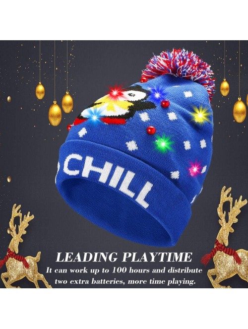 Skullies & Beanies LED Light Up Beanie Hat Christmas Cap for Women Children- Party- Bar - Multicolor-034 - C218WL9TR3R $16.75