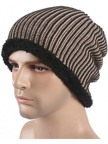 Skullies & Beanies Slouchy Winter Hats Knitted Beanie Caps Soft Warm Ski Hat with Fleece Inner - Coffe - CA12O008MS4 $11.98