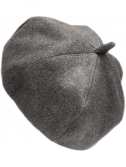 Berets French Style Lightweight Casual Classic Solid Color Faux Suede Leather Beret - Grey - CW12MZ4N5CC $10.23