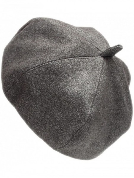 Berets French Style Lightweight Casual Classic Solid Color Faux Suede Leather Beret - Grey - CW12MZ4N5CC $10.23