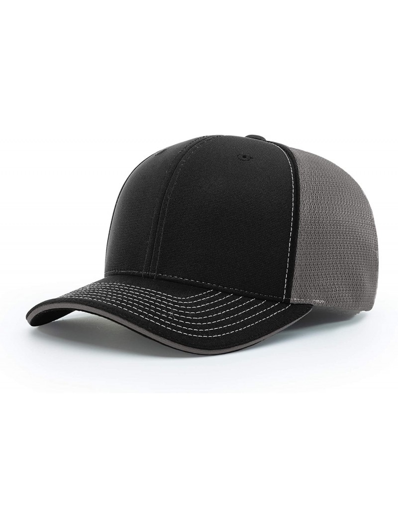 Baseball Caps Richardson Unisex 172 Trucker Pulse Sportmesh R-Flex Baseball Cap- Split Black/Charcoal- Large/X-Large - CZ18HE...