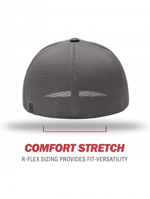 Baseball Caps Richardson Unisex 172 Trucker Pulse Sportmesh R-Flex Baseball Cap- Split Black/Charcoal- Large/X-Large - CZ18HE...