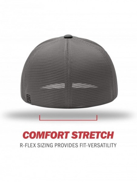 Baseball Caps Richardson Unisex 172 Trucker Pulse Sportmesh R-Flex Baseball Cap- Split Black/Charcoal- Large/X-Large - CZ18HE...