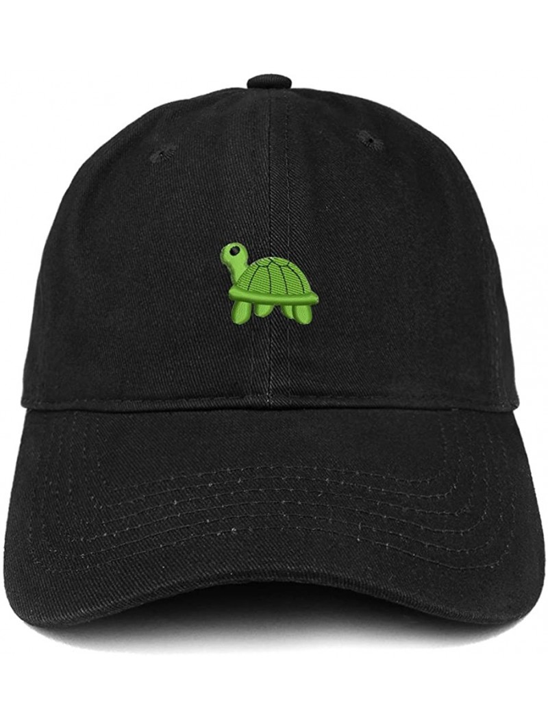 Baseball Caps Turtle Emoticon Embroidered 100% Soft Brushed Cotton Low Profile Cap - Black - C91845SM75E $24.51