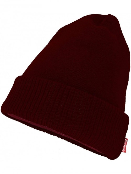 Skullies & Beanies Adult Unisex Cool Cotton Beanie Slouch Skull Cap Long Baggy Winter Hat Warm - Solid - Maroon - CK18KZZXLOA...