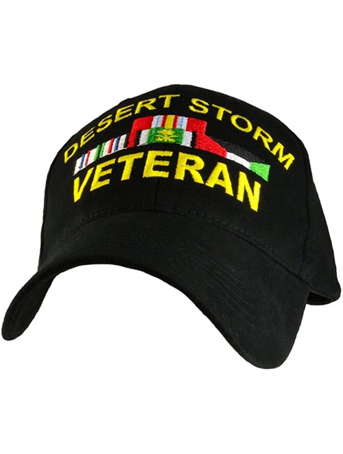 Baseball Caps Desert Storm Veteran with Ribbon Cap- Black- Adjustable - CZ11KBQY3YT $18.00
