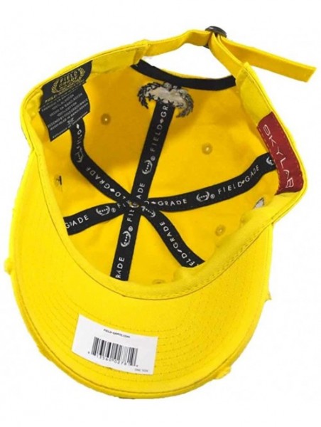 Baseball Caps Skylab NASA Hat with Special Edition Patch - Yellow Distressed - CH18HZYZX5U $36.29