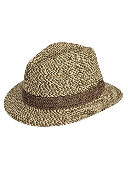 Fedoras Men's Mason Braided Fedora Hat - Natural Multi - C511CTMO127 $47.23