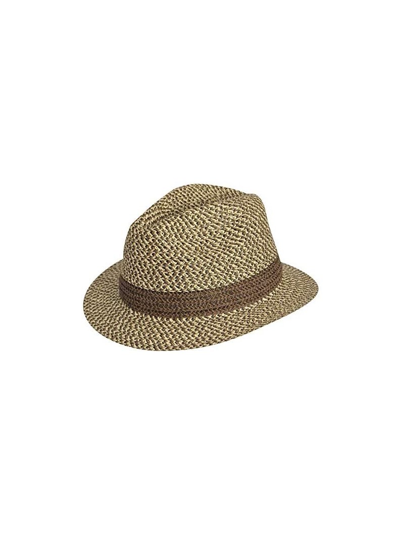 Fedoras Men's Mason Braided Fedora Hat - Natural Multi - C511CTMO127 $47.23