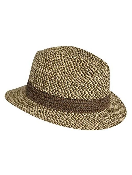 Fedoras Men's Mason Braided Fedora Hat - Natural Multi - C511CTMO127 $47.23