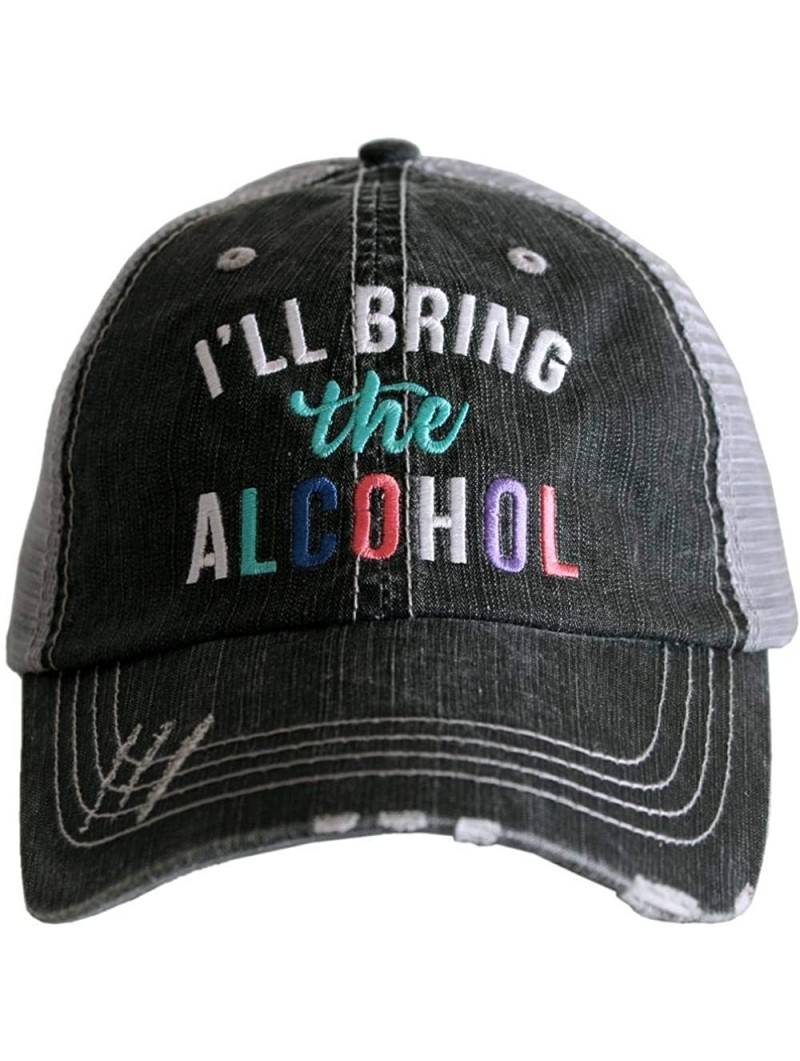 Baseball Caps I'll Bring The Alcohol Baseball Cap - Trucker Hat for Women - Stylish Cute Ball Cap - Grey - CY18E5OOXD6 $23.82