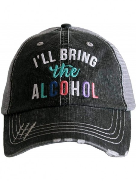 Baseball Caps I'll Bring The Alcohol Baseball Cap - Trucker Hat for Women - Stylish Cute Ball Cap - Grey - CY18E5OOXD6 $23.82