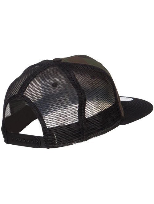 Baseball Caps Grey American Flag Patched Camo Mesh Snapback - Black Camo - CX12MYH2CD1 $28.26