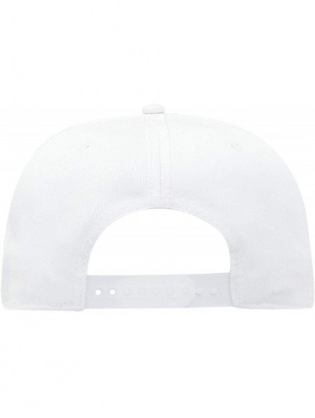 Baseball Caps SNAP Cotton Twill Round Flat Visor 6 Panel Pro Style Snapback Hat - White - CQ12FN5VZXT $16.95