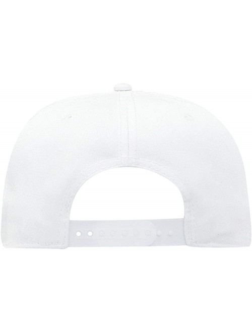 Baseball Caps SNAP Cotton Twill Round Flat Visor 6 Panel Pro Style Snapback Hat - White - CQ12FN5VZXT $16.95