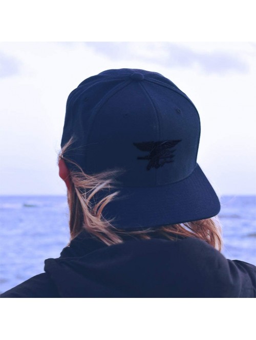 Baseball Caps Custom Baseball Cap Navy Seal Black Logo Embroidery Dad Hats for Men & Women - Burgundy - CR18SK8UUDX $22.47