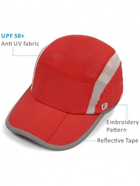 Baseball Caps Reflective Quick Dry Lightweight Breathable Soft Outdoor Sports Cap - Red - CU18E2O43UR $14.27