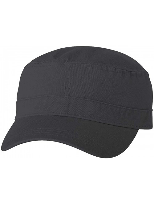 Baseball Caps Cotton Twill Cadet Military Style Hat Cap - Black - C812N1V6ENH $18.05