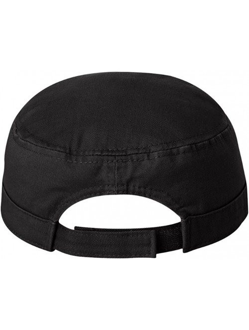 Baseball Caps Cotton Twill Cadet Military Style Hat Cap - Black - C812N1V6ENH $18.05