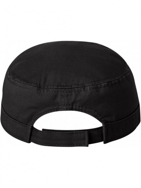 Baseball Caps Cotton Twill Cadet Military Style Hat Cap - Black - C812N1V6ENH $18.05