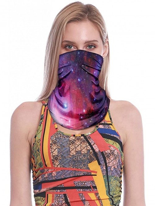 Balaclavas Multifunctional Neck Gaiter- Balaclava- Bandana Face Mask for Men Women - Galaxy Red - C7197S2M7R4 $12.27