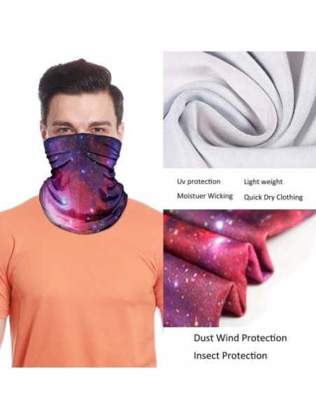 Balaclavas Multifunctional Neck Gaiter- Balaclava- Bandana Face Mask for Men Women - Galaxy Red - C7197S2M7R4 $12.27