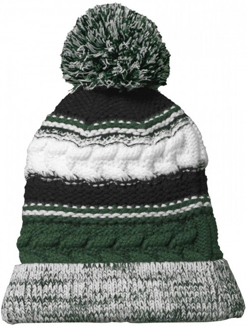 Skullies & Beanies Men's Pom Pom Team Beanie - Forest Green/ Black/ White - CR11QDSMAOD $11.25