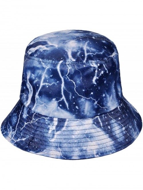 Bucket Hats Unisex Galaxy Bucket Hat Summer Fisherman Cap for Men Women - Lightning Blue - C418U6Y9RO3 $15.65